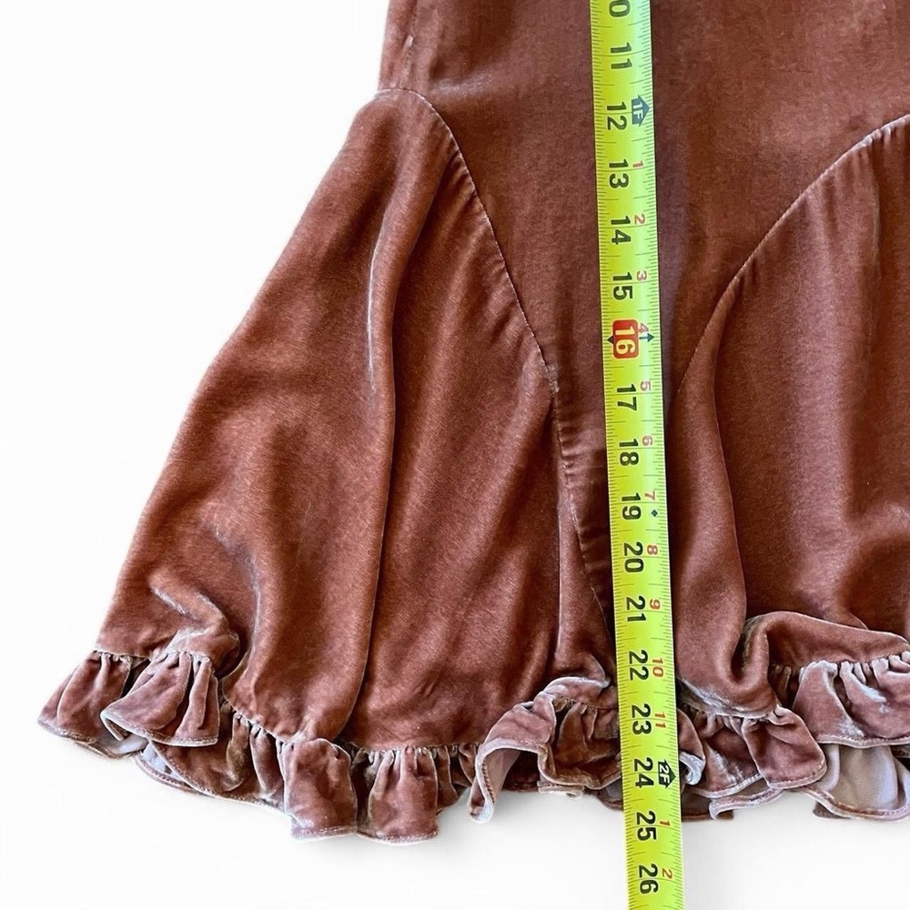 Odille by Anthropologie Velvet Ruffle Midi Skirt - Picture 3 of 8